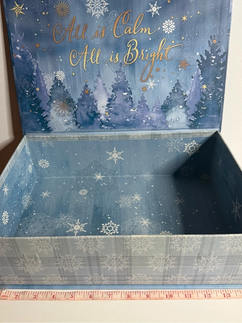 Gift Box “All Is Bright “Blue Holiday with Gold Script